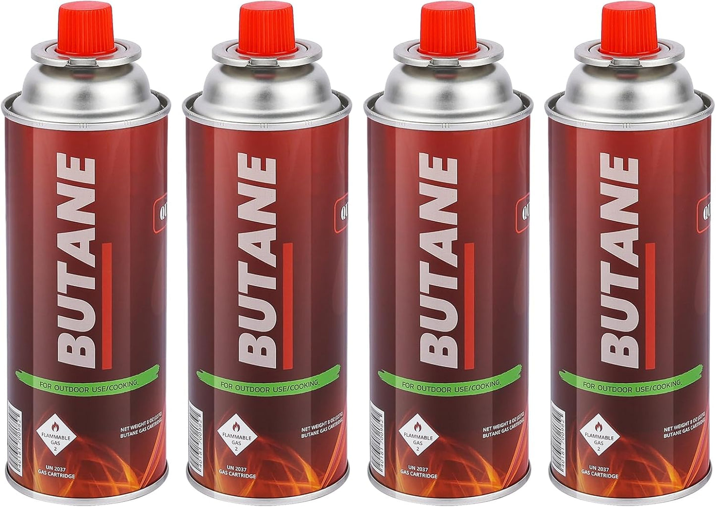 Pack of 4 Butane Fuel Cylinders| 8oz Butane Canisters for Portable Stove | Butane Torch Replacement Canisters